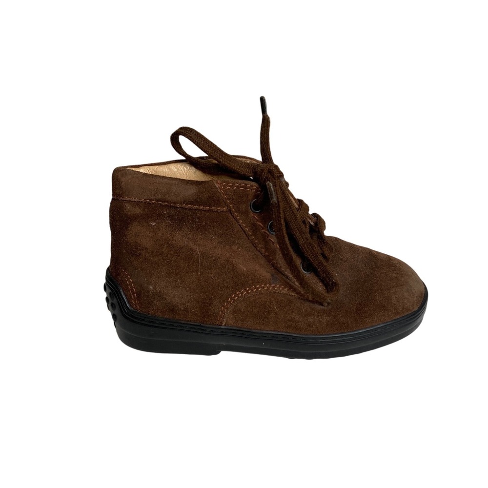 Tod's Juniors Boys‎ Brown Suede Lace Up Chukka Boots Kids Size 24 EU Old Money